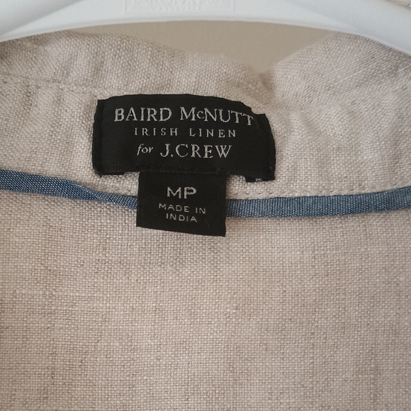 Baird Mcnutt For J. Crew Irish Linen Mini Dress With Pockets in Light Tan - Picture 2 of 3